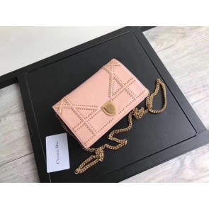 Knockoff High Quality Dior CANNAGE Original sheepskin Leather mini Shoulder Bag 3709 pink HV01291Lg12