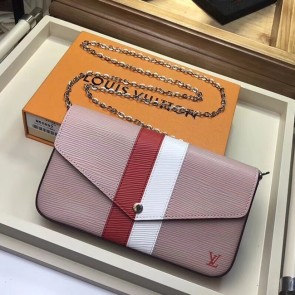 Louis Vuitton original Epi leather POCHETTE FELICIE M62982 pink HV09621np57