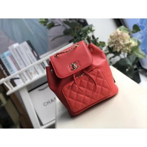 Luxury Chanel backpack Grained Calfskin & Gold-Tone Metal A57571 red HV06200Px24