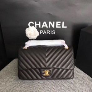 Luxury Chanel Flap Shoulder Bag Original sheepskin Leather CF 1112V black gold chain HV00753kp43