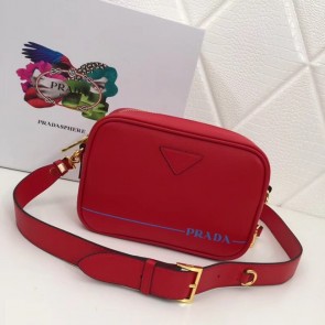 Prada Leather shoulder bag 1BH093 red HV09248LG44