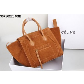 Replica 2015 Celine classic nubuck leather with original leather 3341-4 light coffee HV02456Xe44