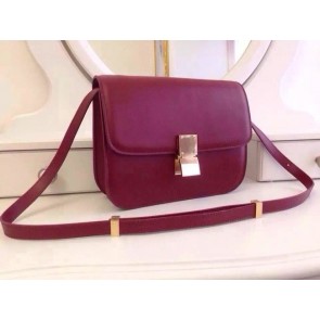 Replica Celine Classic Box Flap Bag Calfskin Leather 2263 Burgundy HV01285Ac56