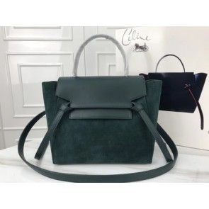 Replica Celine mini Belt Bag Suede Leather A98310 green HV09584aG44