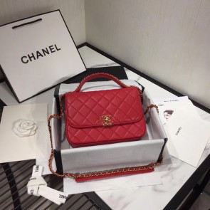 Replica Chanel flap bag leather & Gold Metal AS0970 red HV00765Sf59