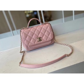 Replica Chanel small flap bag Calfskin & Gold-Tone Metal A93749 pink HV05664VA65