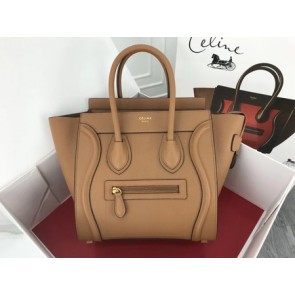 Replica Cheap Celine Luggage Micro Original Leather Tote Bag M3308 apricot HV08536Mq48