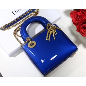 Replica Dior calfskin Mini Lady bag M0598 blue HV00717Vi77