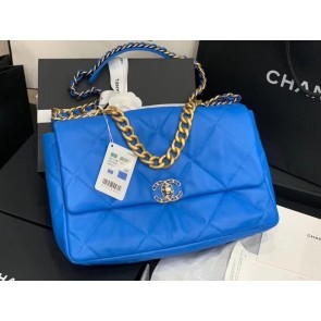 Replica Fashion chanel 19 large flap bag AS1161 Electric blue HV10492HM85