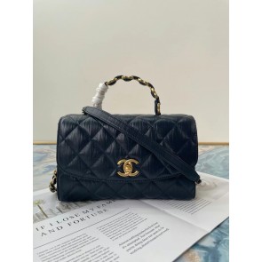 Replica Fashion Chanel mini flap bag with top handle AS2478 black HV00682HM85