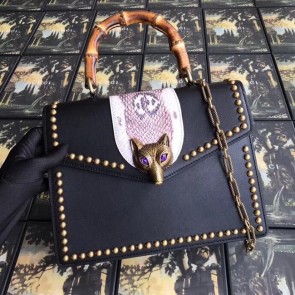 Replica Gucci GG NOW medium top handle bag A466434 black HV07273Ye83