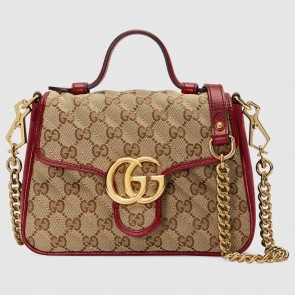Replica Gucci GG Supreme canvas Mini Top Handle Bag 583571 red HV02233ls37