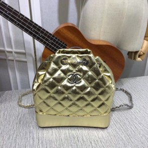 Replica Top Chanel Gabrielle Calf leather knapsack 7027 gold HV00313Vx24