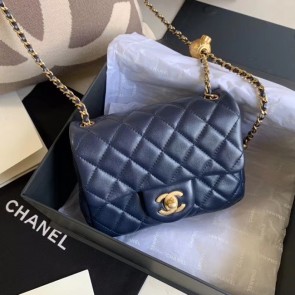 Top Chanel MINI Flap Bag Original Sheepskin Leather AS1786 Navy Blue HV00120eo14