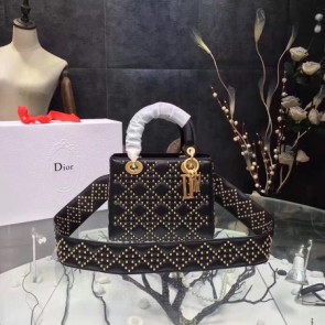 Top Dior CANNAGE Original Calfskin Leather Tote Bag 3891 black HV06555yq38