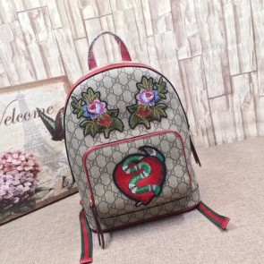 Top Gucci GG Supreme backpack snake 427042 red HV02175yq38