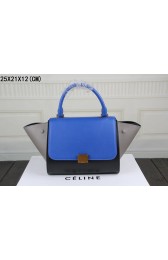 2015 Celine classic original leather 3345-1 brilliant blue&black&gray HV03686wn15