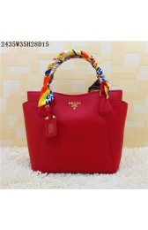 2015 Prada new models shopping bag 2435 red HV06231rh54