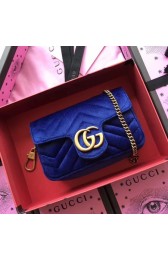 2018 Gucci GG original suede leather super mini bag 476433 blue HV06754KX86