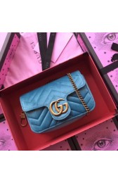 2018 Gucci GG original suede leather super mini bag 476433 light blue HV04239fr81
