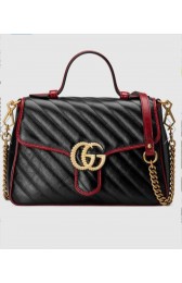 AAA 1:1 Gucci GG Marmont Mini Top Handle Bag 547260 Black&Wine HV05891vi59