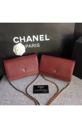 AAA Chanel WOC Mini Shoulder Bag Original Caviar leather V33814 Wine HV10863zK34