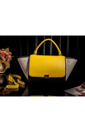 AAA Replica Celine Trapeze Bag Original Leather 3342 Yellow&Black&OffWhite HV02082VB75
