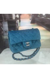 AAA Replica Chanel 2.55 Series Classic Flap Bag velvet CFC1117 blue HV02447VB75