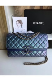 AAA Replica Chanel flap bag Lambskin & Gold-Tone Metal 57276 blue HV09601cf50