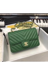 AAA Replica Chanel Small Classic Handbag Grained Calfskin & Gold-Tone Metal A69900 green HV03424Oy84