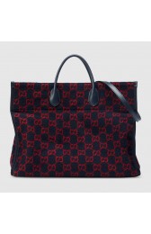 AAA Replica Gucci GG wool shopping bag 598169 Blue and red HV01762VB75