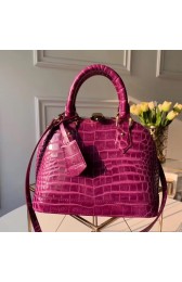 AAA Replica Louis Vuitton Crocodile Pattern Leather Bag ALMA BB N90897 Purple HV00302VB75