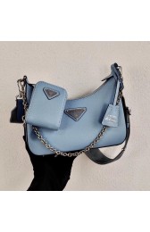 AAA Replica Prada Saffiano leather mini shoulder bag 2BH204 sky blue HV04272VB75