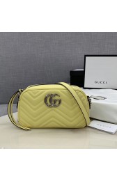 AAAAA Gucci GG Marmont Matelasse Shoulder Bag 447632 yellow HV11102aM93