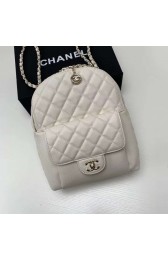 AAAAA Imitation Chanel Grained Calfskin & Gold-Tone Metal backpack AS0004 creamy-white HV01535oT91