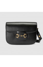AAAAA Imitation Gucci 1955 leather shoulder bag 602204 black HV02086Sy67