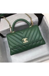AAAAA Knockoff Chanel Small Flap Bag with Top Handle A92990 green HV09979Pg26
