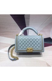 Best 1:1 Chanel Leboy Original Calfskin leather Shoulder Bag H67086 light blue & gold -Tone Metal HV11579eT55