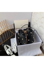 Best Chanel small drawstring bag Lambskin & Gold Metal AS2322 black HV02635Ml87