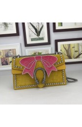 Best Gucci Dionysus small crystal shoulder bag 400249 yellow HV00445Ml87
