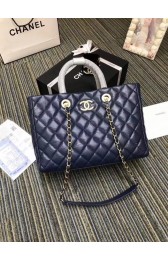 Best Quality Chanel large shopping bag Aged Calfskin & Gold-Tone Metal A57974 blue HV08143xb51