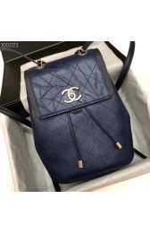 Best Quality Imitation Chanel Backpack Calfskin A57497 dark blue HV06692dK58