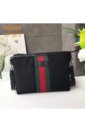 Best Quality Imitation Gucci GG Supreme canvas shoulder bag 523335 black HV10342dK58