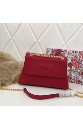 Best Quality Imitation Prada Calf leather shoulder bag 82501 red HV09977dK58