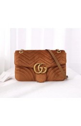 Best Replica Gucci GG Marmont velvet medium shoulder bag 443496 Taupe HV05632zU69