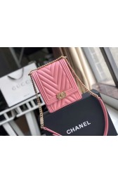 Boy chanel handbag Grained Calfskin & Gold-Tone Metal VS0130 pink HV11773zS17