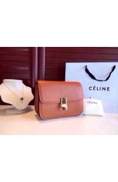 Celine Classic Box Flap Bag Calfskin Leather 2263 Light Brown HV01195CI68