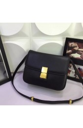 Celine Classic Box Flap Bag Calfskin Leather 88008 Black HV03463MB38