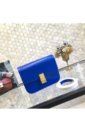 Celine Classic Box Small Flap Bag Calf leather 5698 blue HV09923bm74