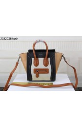 Celine luggage nano bag original leather 3308 white&black&apricot HV08245RX32
